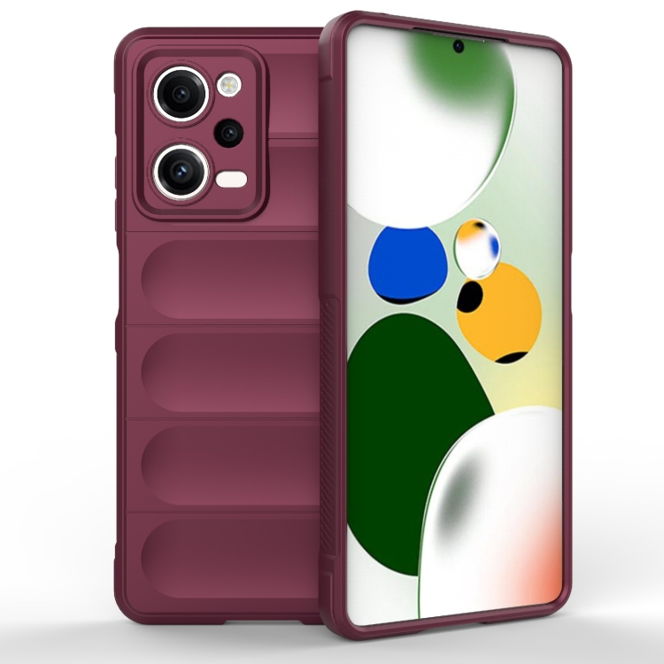 

For Xiaomi Redmi Note 12 Pro 5G China / Note 12 Pro 5G Speed Magic Shield TPU + Flannel Phone Case(Wine Red)
