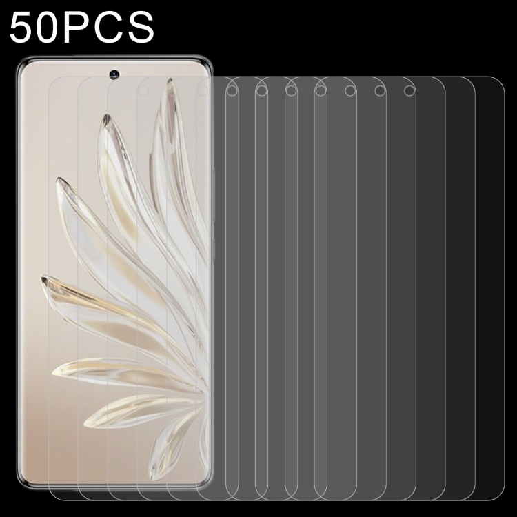 

For Honor 80 Pro 50pcs 0.26mm 9H 2.5D Tempered Glass Film