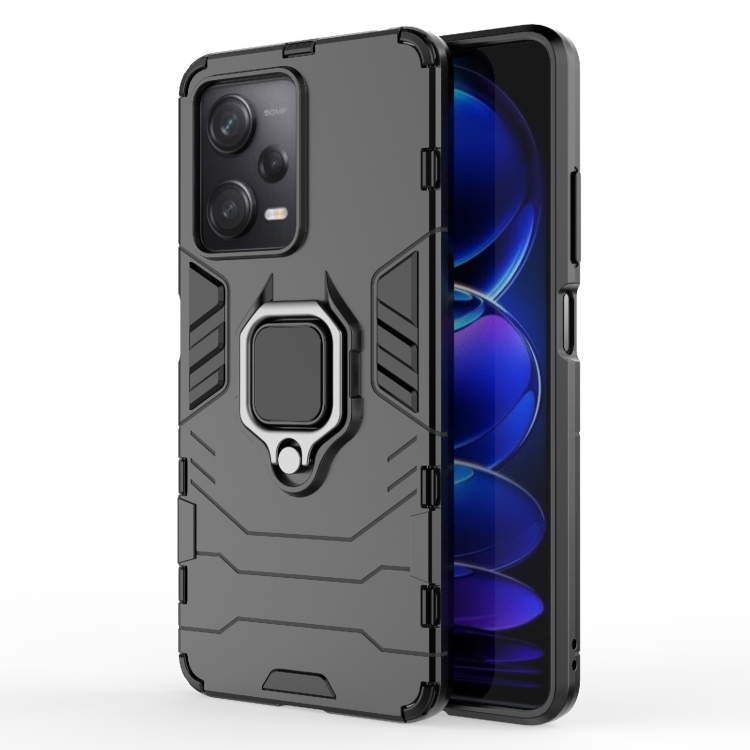 

For Xiaomi Redmi Note 12 Pro 5G China PC + TPU Shockproof Protective Phone Case with Magnetic Ring Holder(Black)