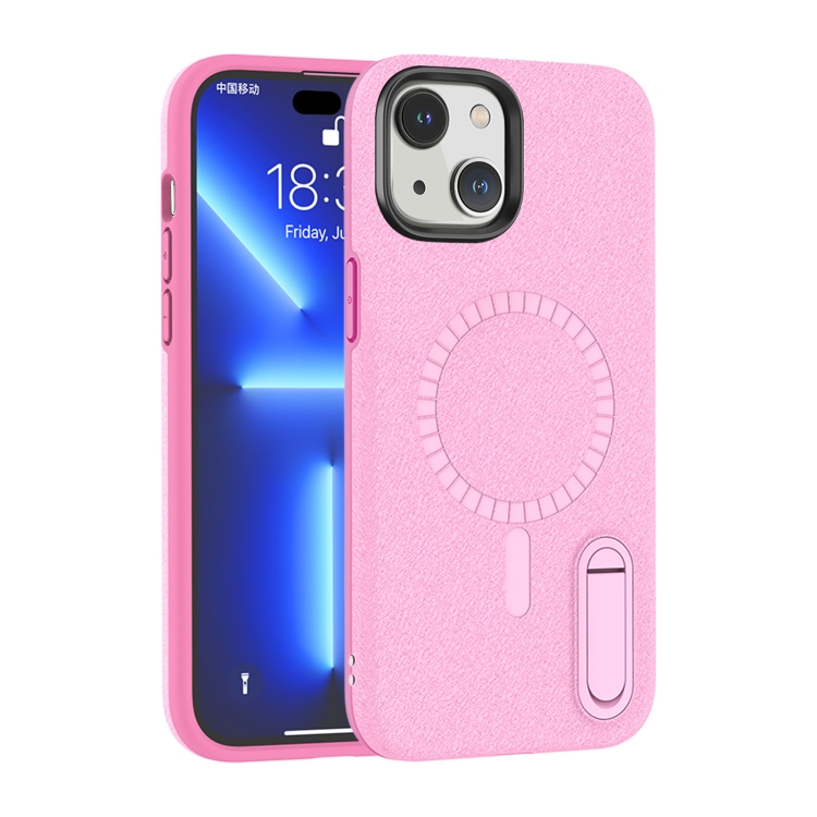 

For iPhone 14 Plus Terminator Shockproof Phone Case with Holder(Pink)