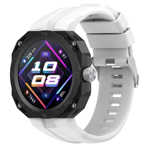

For Huawei Watch GT Cyber Monochrome Silicone Watch Band(White)
