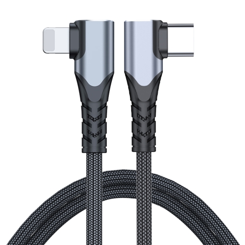 

ADC-009 20W USB-C/Type-C to 8 Pin Double Elbow Data Cable, Length:1m