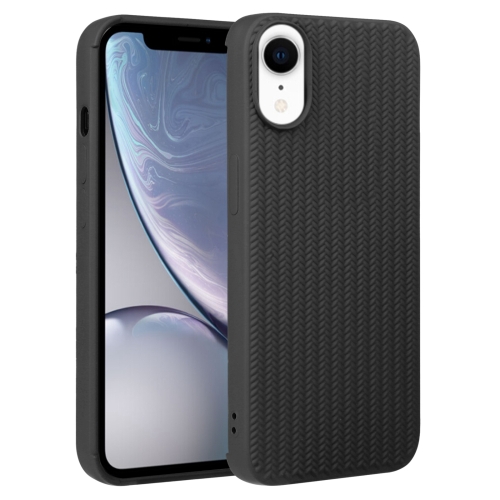

For iPhone XR Weave Texture Silicone Phone Case(Black)