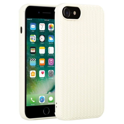 

For iPhone SE 2022 / SE 2020 / 7 / 8 Weave Texture Silicone Phone Case(White)