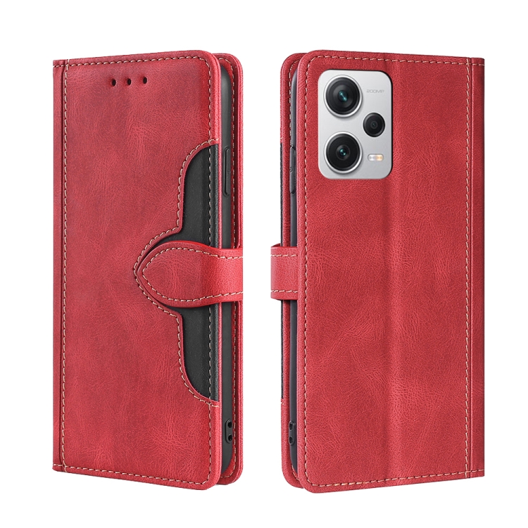 

For Xiaomi Redmi Note 12 Pro+ China Skin Feel Magnetic Buckle Leather Phone Case(Red)