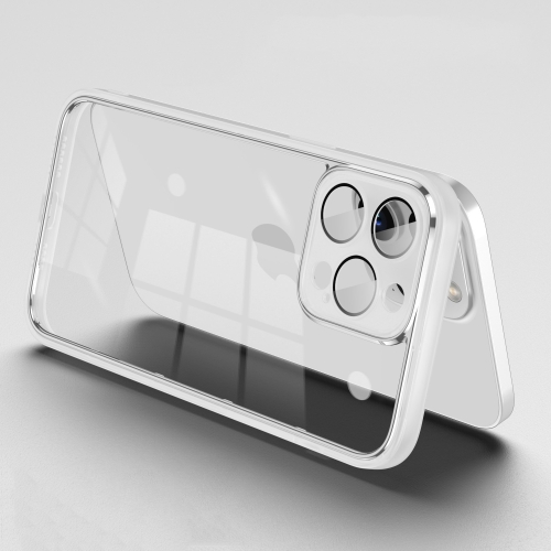 

For iPhone 14 Pro Max Electroplated PC Transparent Phone Case(White)