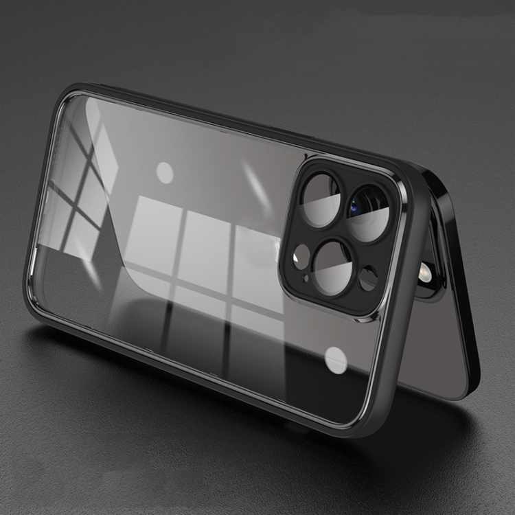 

For iPhone 14 Pro Electroplated PC Transparent Phone Case(Black)
