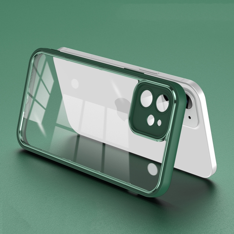 

For iPhone 11 Electroplated PC Transparent Phone Case(Green)