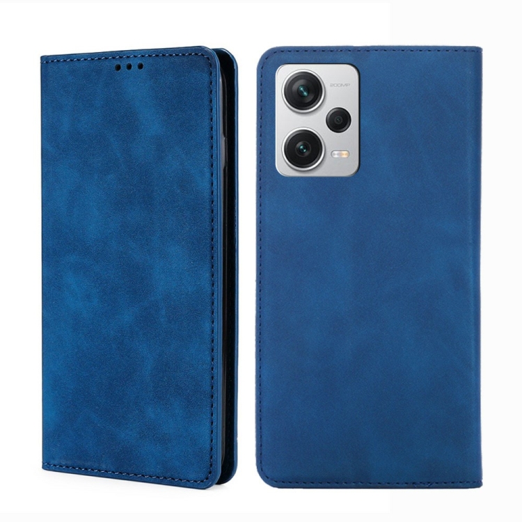 

For Xiaomi Redmi Note 12 Pro+ China Skin Feel Magnetic Horizontal Flip Leather Phone Case(Blue)