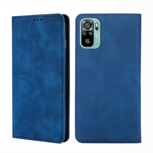 

For Xiaomi Redmi Note 11 SE India / Poco M5S 4G Skin Feel Magnetic Horizontal Flip Leather Phone Case(Blue)