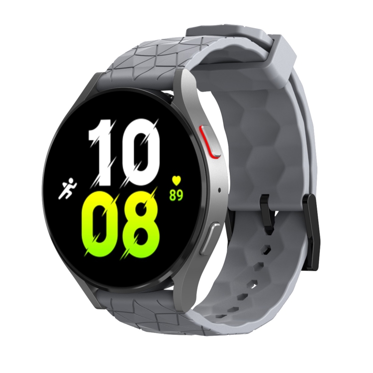 

20mm Football Texture Silicone Watch Band(Grey)