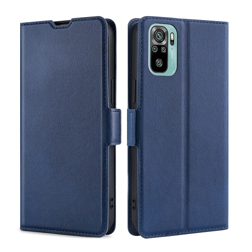 

For Xiaomi Redmi Note 11 SE India / Poco M5S 4G Ultra-thin Voltage Side Buckle Horizontal Flip Leather Phone Case(Blue)