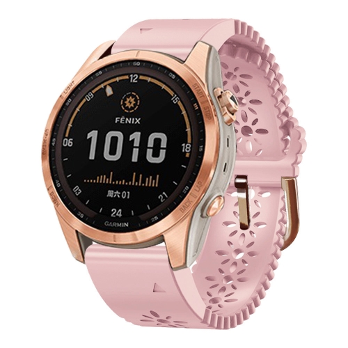 

For Garmin Fenix 7S / 6S / 5S Quick Release Lace Silicone Watch Band(Pink)