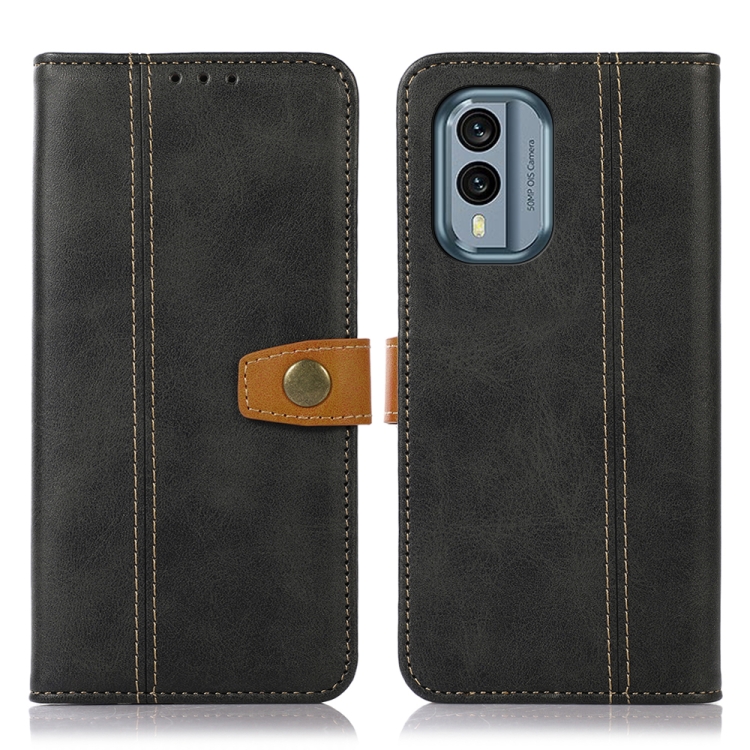 

For Nokia X30 5G Stitching Thread Calf Texture Leather Phone Case(Black)