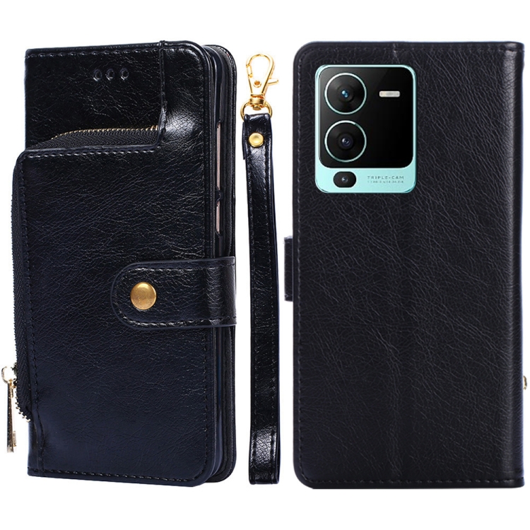 

For vivo V25 Pro 5G Zipper Bag Leather Phone Case(Black)