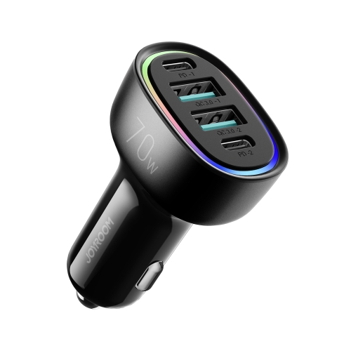 

JOYROOM JR-CL29 70W 4-Port USB + Type-C Car Charger(Black)