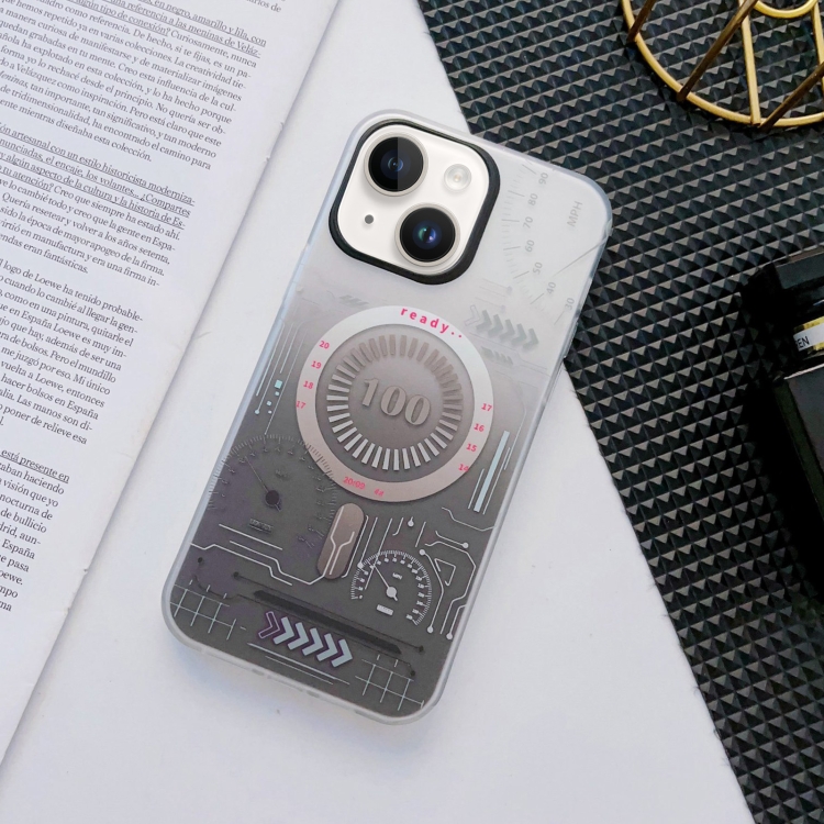 

For iPhone 13 IMDL Circuit Board Magnetic Magsafe Phone Case(Gradient Grey)