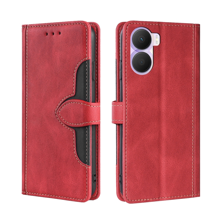 

For Honor Play 40 Plus Skin Feel Magnetic Buckle Leather Phone Case(Red)