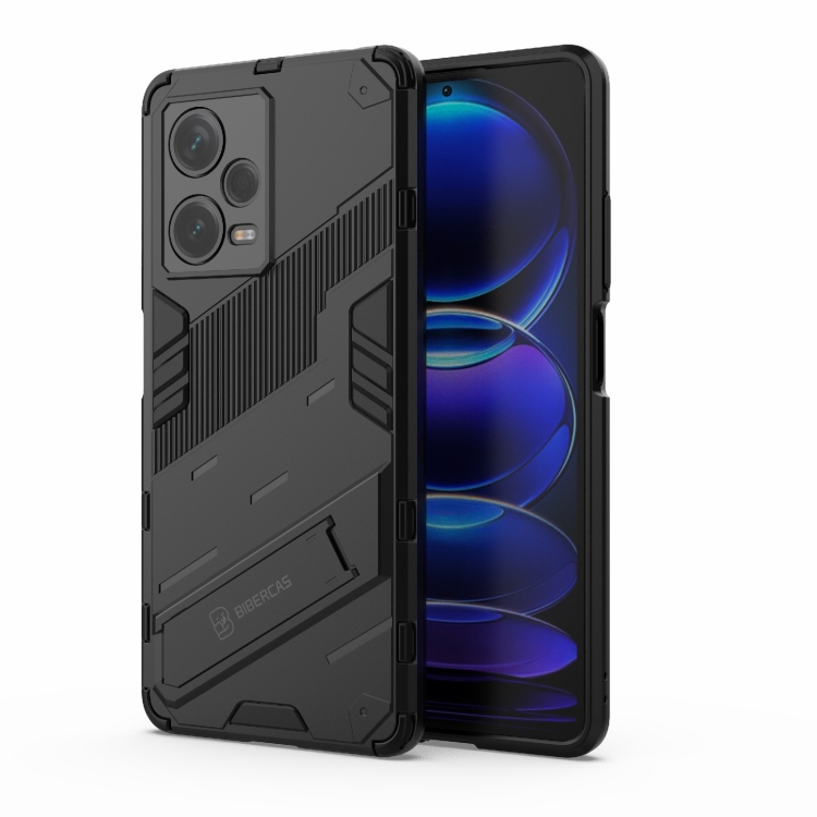 

For Xiaomi Redmi Note 12 Pro+ China Punk Armor 2 in 1 PC + TPU Phone Case with Invisible Holder(Black)