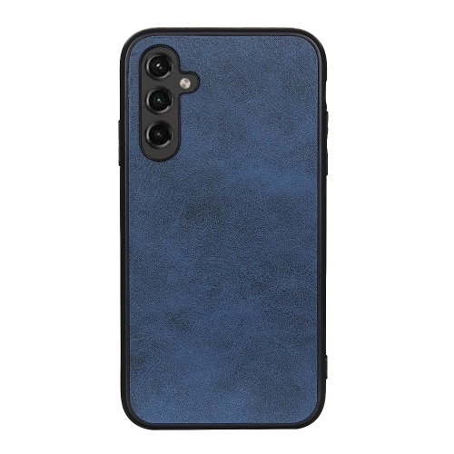 

For Samsung Galaxy A14 5G Accurate Hole Two-color Calf Texture PU Phone Case(Blue)