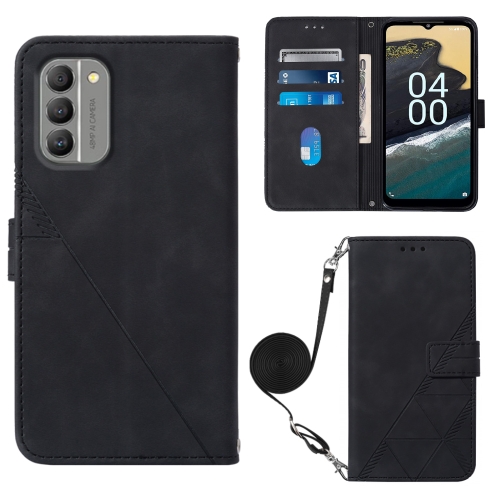 

For Nokia G400 Crossbody 3D Embossed Flip Leather Phone Case(Black)