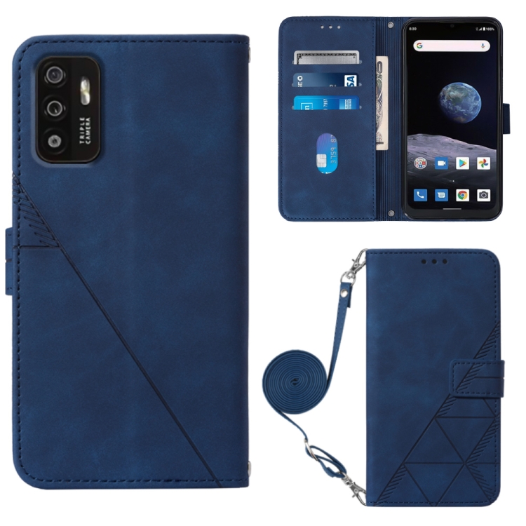 

For ZTE ZMAX 11 Z6251 Crossbody 3D Embossed Flip Leather Phone Case(Blue)
