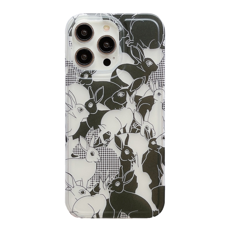 

For iPhone 11 Translucent Frosted IMD TPU Phone Case(BW Rabbit)