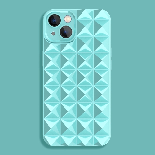 

For iPhone 14 Riveted Smooth TPU Phone Case(Mint Blue)