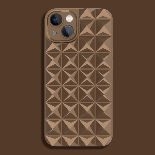 

For iPhone 13 Riveted Smooth TPU Phone Case(Brown)