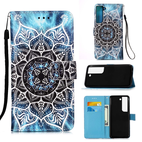 

For Samsung Galaxy S23+ 5G Colored Drawing Pattern Plain Weave Leather Phone Case(Undersea Mandala)
