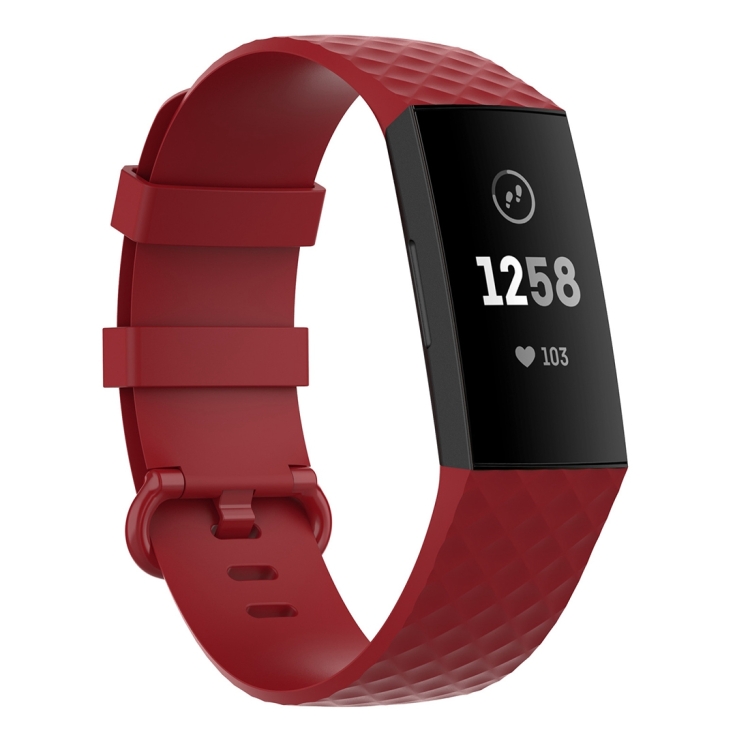 

Color Buckle TPU Wrist Strap Watch Band for Fitbit Charge 4 / Charge 3 / Charge 3 SE, Size: S(Red)