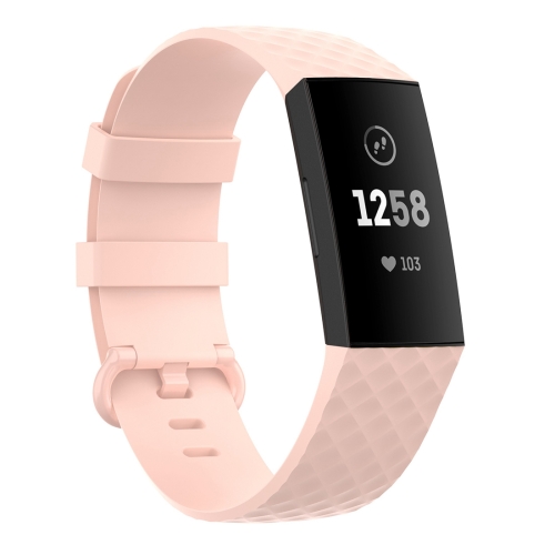 

Color Buckle TPU Wrist Strap Watch Band for Fitbit Charge 4 / Charge 3 / Charge 3 SE, Size: S(Light Pink)