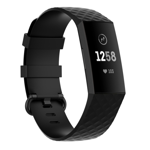 

Color Buckle TPU Wrist Strap Watch Band for Fitbit Charge 4 / Charge 3 / Charge 3 SE, Size: L(Black)