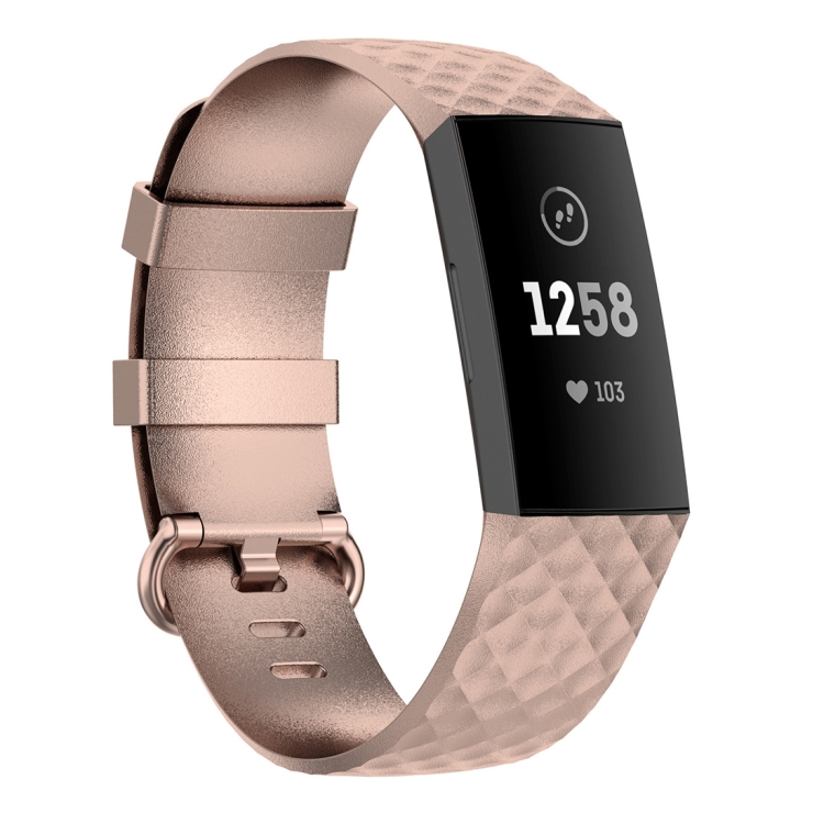 

Color Buckle TPU Wrist Strap Watch Band for Fitbit Charge 4 / Charge 3 / Charge 3 SE, Size: L(Rose Gold)