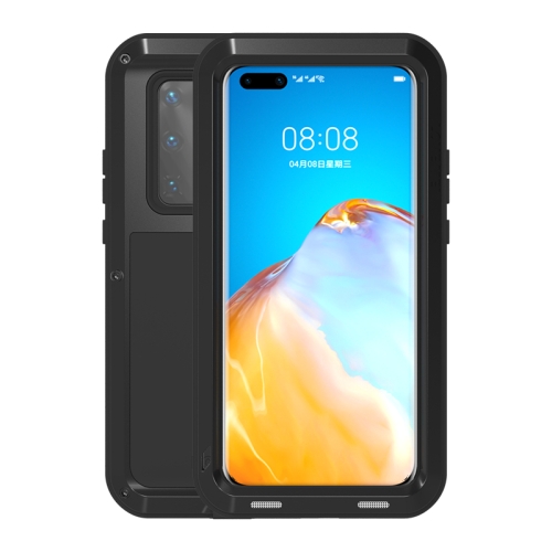 

For Huawei P40 Pro LOVE MEI Metal Shockproof Waterproof Dustproof Protective Case(Black)