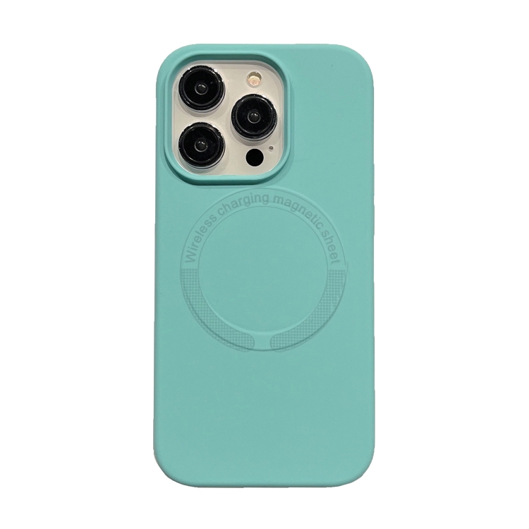 

For iPhone 14 Plus Magsafe Magnetic Silicone Phone Case(Ice Blue)