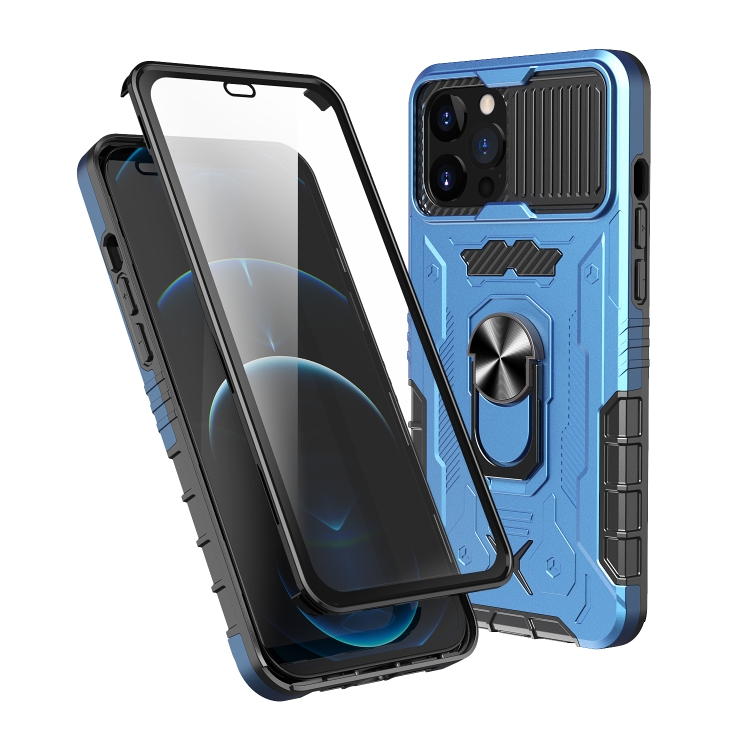 

For iPhone 14 Pro All-inclusive PC TPU Glass Film Integral Phone Case(Blue)
