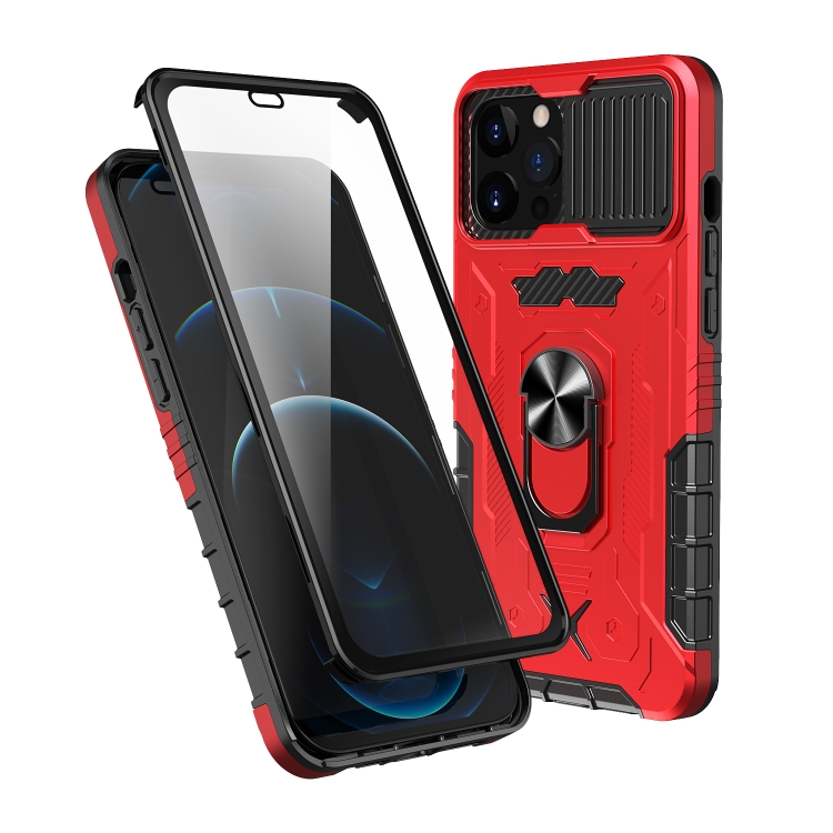 

For iPhone 14 Pro Max All-inclusive PC TPU Glass Film Integral Phone Case(Red)