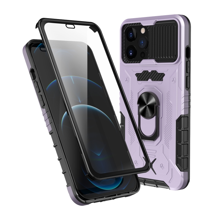 

For iPhone 11 All-inclusive PC TPU Glass Film Integral Phone Case(Light Purple)
