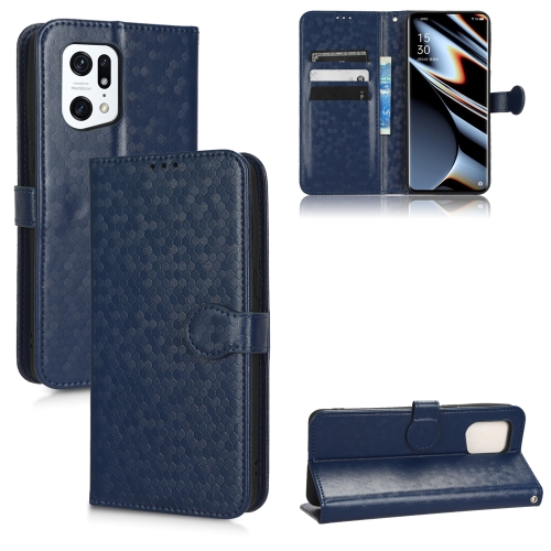 

For OPPO Find X5 Pro Honeycomb Dot Texture Leather Phone Case(Blue)