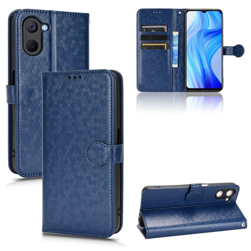 

For Realme V20 5G Honeycomb Dot Texture Leather Phone Case(Blue)