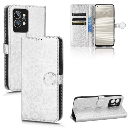 

For Realme GT2 Pro Honeycomb Dot Texture Leather Phone Case(Silver)