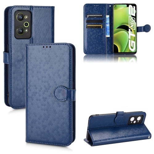 

For Realme GT Neo2 Honeycomb Dot Texture Leather Phone Case(Blue)