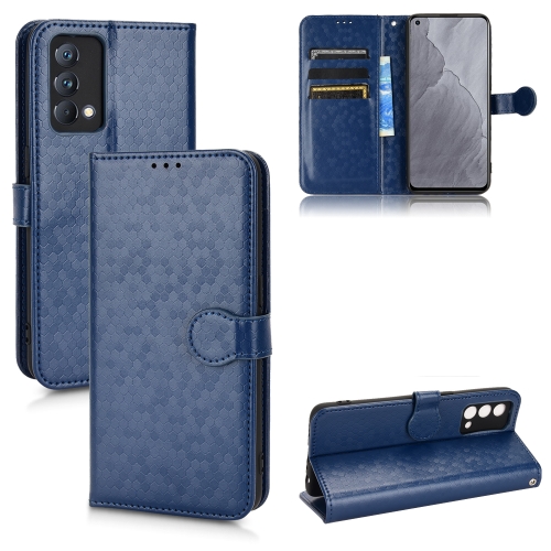 

For Realme GT Master/Q3 Pro Carnival/K9 Master Honeycomb Dot Texture Leather Phone Case(Blue)