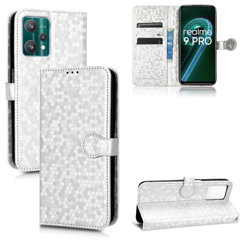 

For Realme 9 5G / 9 Pro / Q5 Honeycomb Dot Texture Leather Phone Case(Silver)