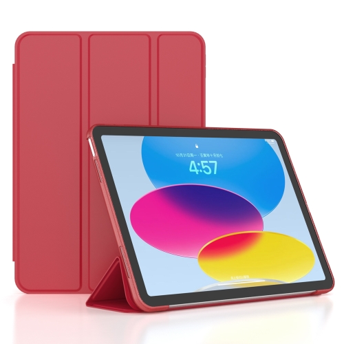 

For iPad 10th Gen 10.9 2022 3-fold TPU Leather Smart Tablet Case(Red)
