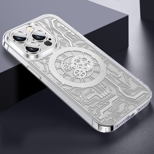 

For iPhone 14 Pro Punk Machinery MagSafe Magnetic Phone Case(Transparent Silver)