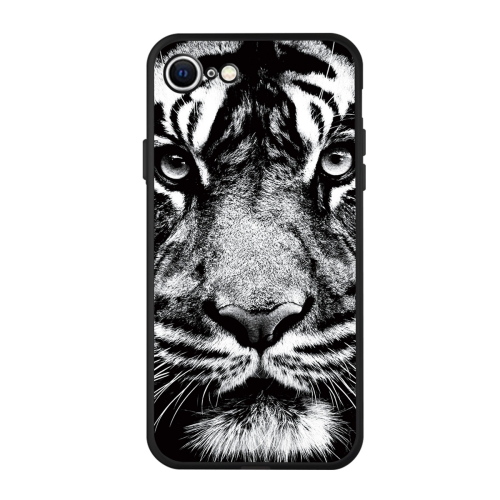 

For iPhone SE 2022 / SE 2020 Pattern Printing Embossment TPU Mobile Case(White tiger)