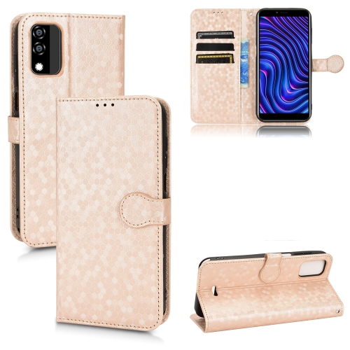 

For BLU C5 Max 2022 Honeycomb Dot Texture Leather Phone Case(Gold)