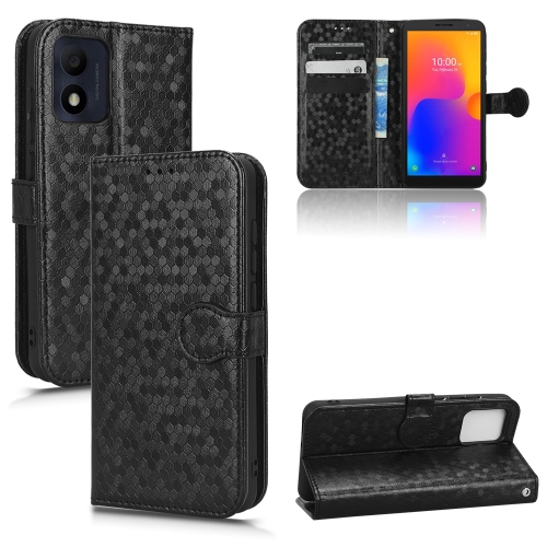 

For Alcatel 1B 2022 Honeycomb Dot Texture Leather Phone Case(Black)